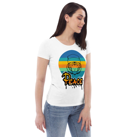 Karma Inc Apparel  "PEACE LION" Preimum Organic Cotton Womens T-Shirt