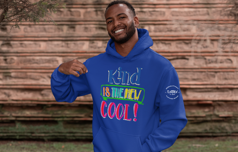 "KIND IS THE NEW COOL" Graffiti Look Preimum Cotton Unisex Hoodie - Karma Inc Apparel 