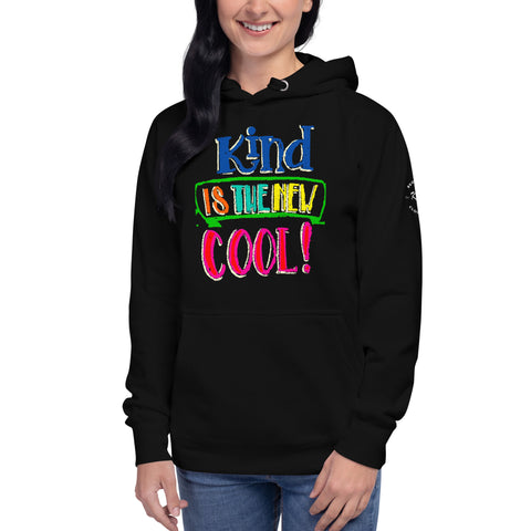 "KIND IS THE NEW COOL" Graffiti Look Preimum Cotton Unisex Hoodie - Karma Inc Apparel 