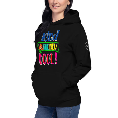 "KIND IS THE NEW COOL" Graffiti Look Preimum Cotton Unisex Hoodie - Karma Inc Apparel 