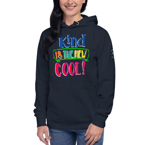 "KIND IS THE NEW COOL" Graffiti Look Preimum Cotton Unisex Hoodie - Karma Inc Apparel 