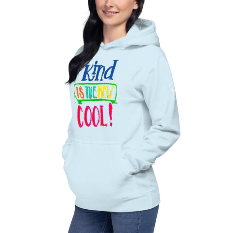 "KIND IS THE NEW COOL" Graffiti Look Preimum Cotton Unisex Hoodie - Karma Inc Apparel 